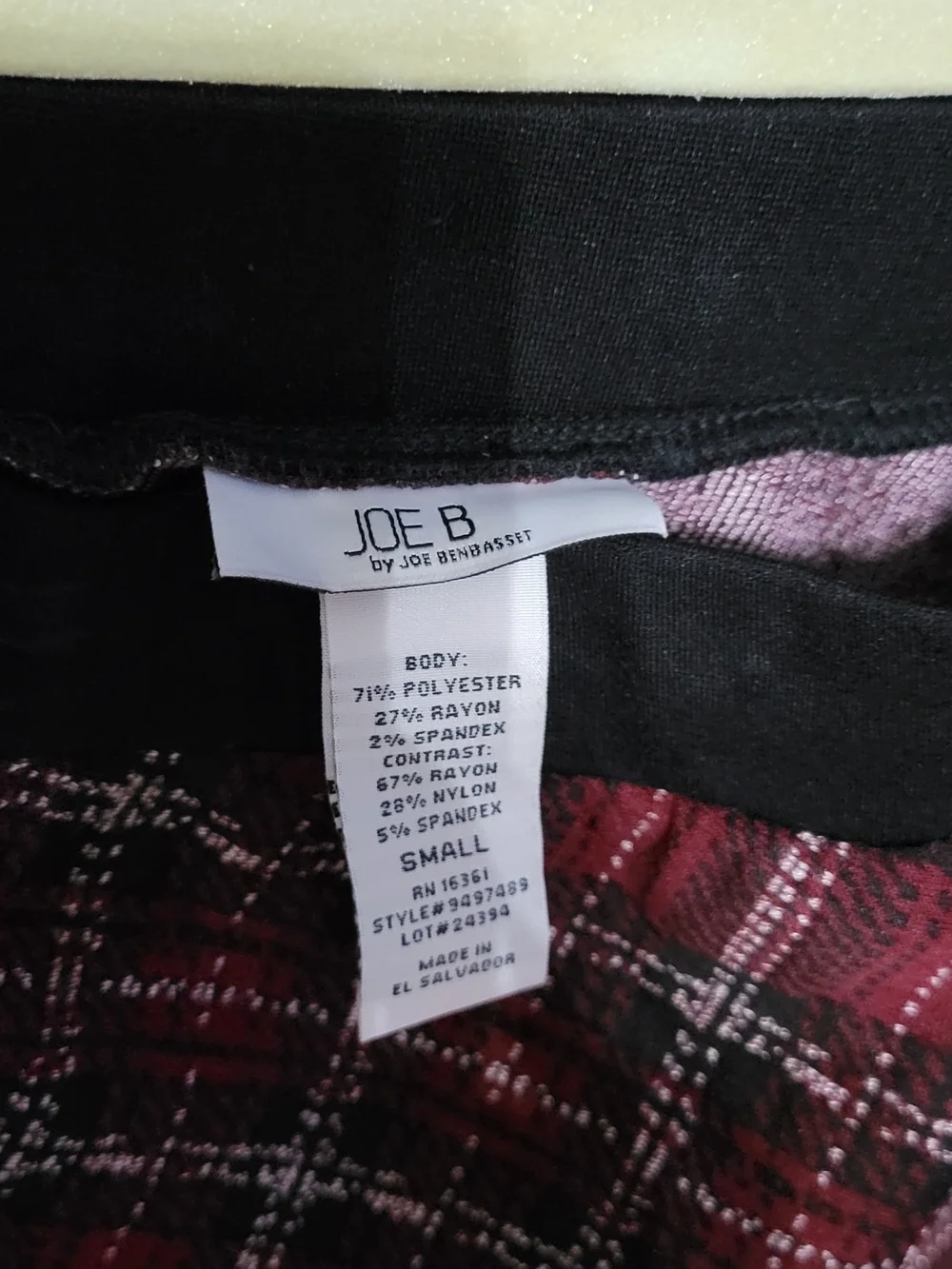 Joe Benbasset Burgundy Plaid Pencil Skirt